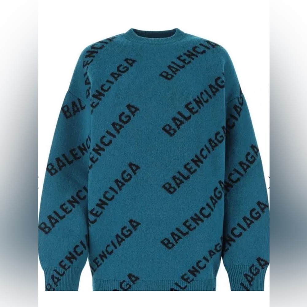 Authentic Balenciaga Logo Crewneck Oversized Sweater Size Small